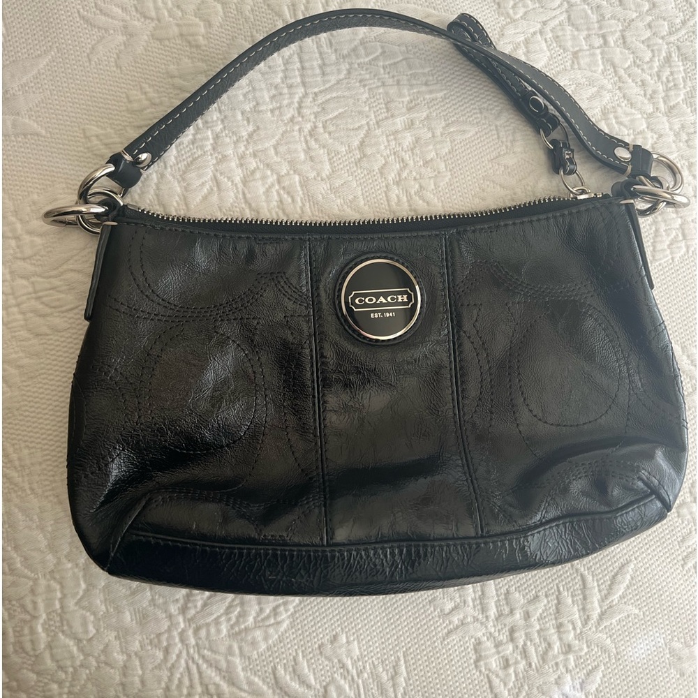 Black Patent Leather Coach Purse